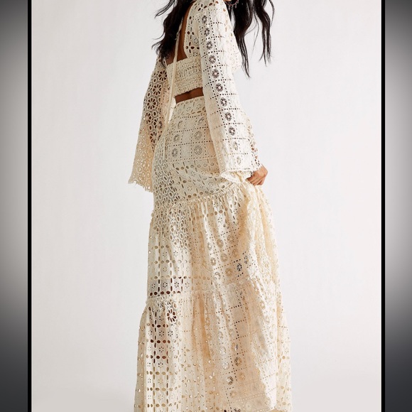 Free People Crochet Maxi Skirt Set Yesenia Set - Picture 3 of 9